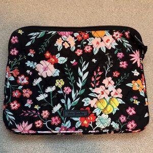 Vera Bradley Black Multicolor Floral Tablet Bag